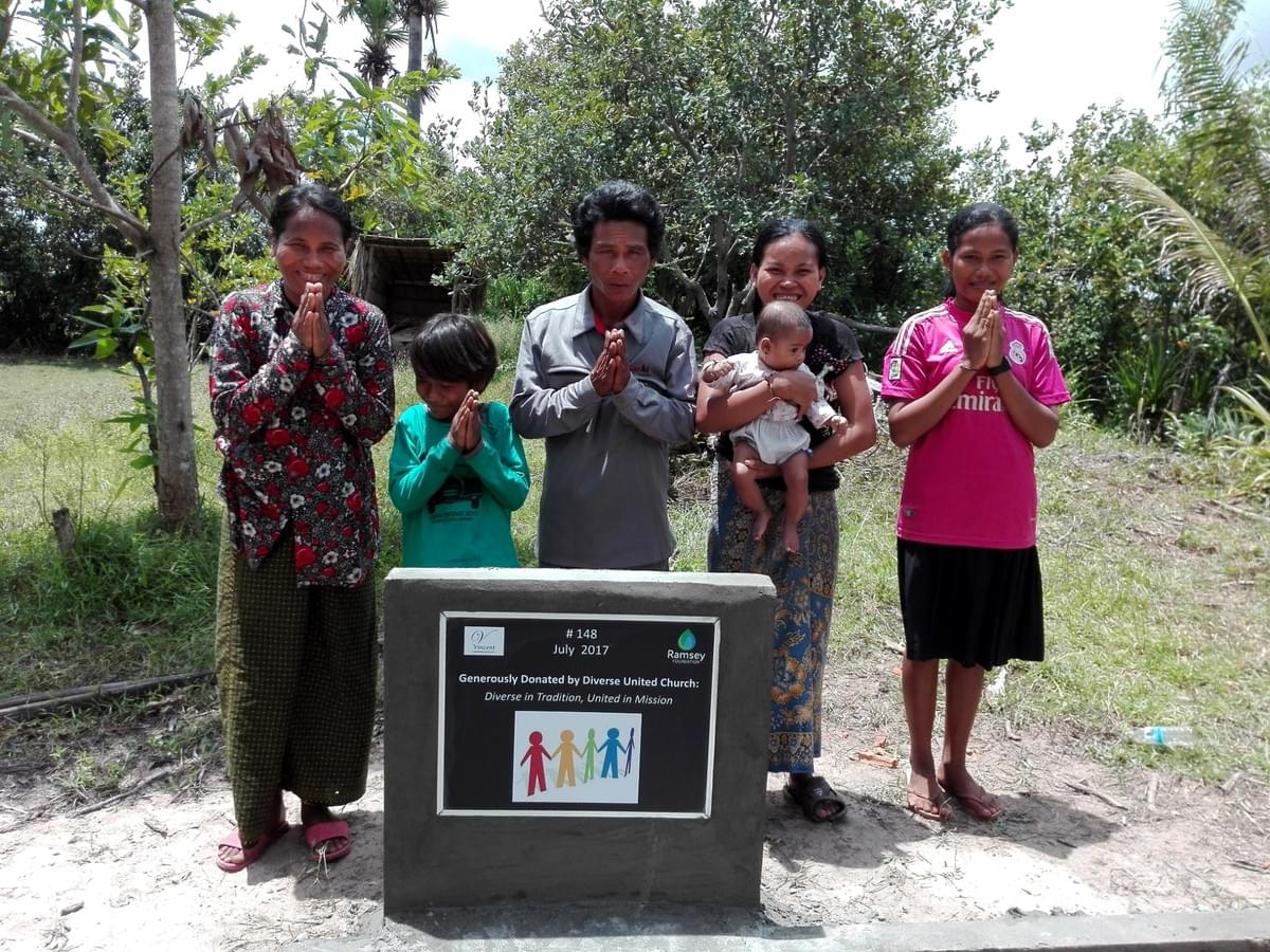 Diverse United Church collected $200 in loose change & donated it to MTRF so this family in need in Cambodia could benefit from this gift of water!