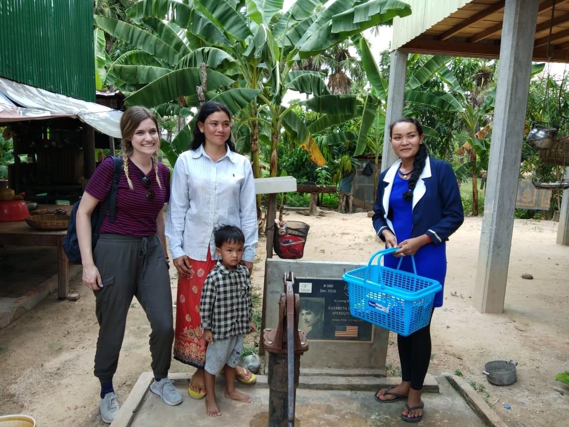 Visiting the Cambodian family that received a water well dedicated in loving memory of her grandmother, Elizabeth Sperduit Wolff. Visiting the Cambodian family that received a water well dedicated in loving memory of her grandmother, Elizabeth Sperduit Wolff.