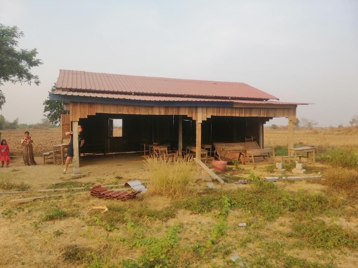 Site of current "school" where an additional 4-room building will be constructed; this building will be updated to house teachers who travel extensively to reach this remote village. Site of current "school" where an additional 4-room building will be constructed; this building will be updated to house teachers who travel extensively to reach this remote village.