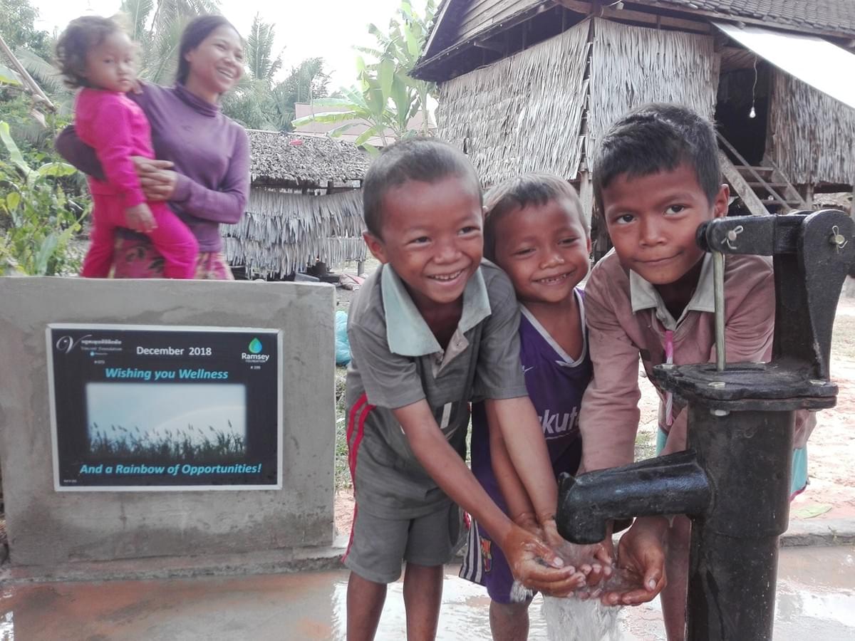 Cambodian children are thrilled to easily access fresh water for the first time thanks to a well donated by Mark & Trina Ramsey Foundation! Cambodian children are thrilled to easily access fresh water for the first time thanks to a well donated by Mark & Trina Ramsey Foundation!
