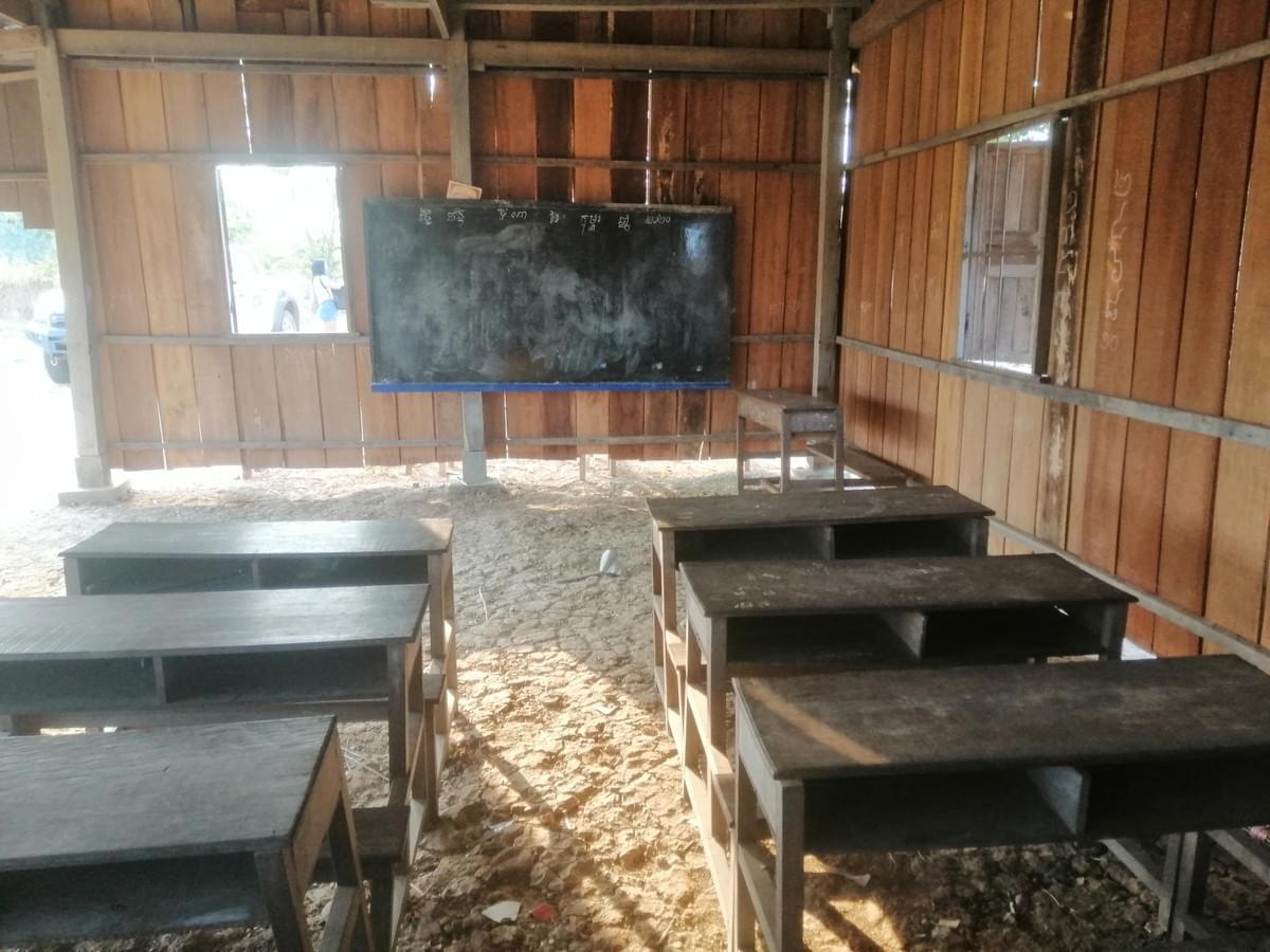 This "old school" with dirt floor will be converted into housing for teachers and a new, 4-room schoolhouse will be constructed. This "old school" with dirt floor will be converted into housing for teachers and a new, 4-room schoolhouse will be constructed.