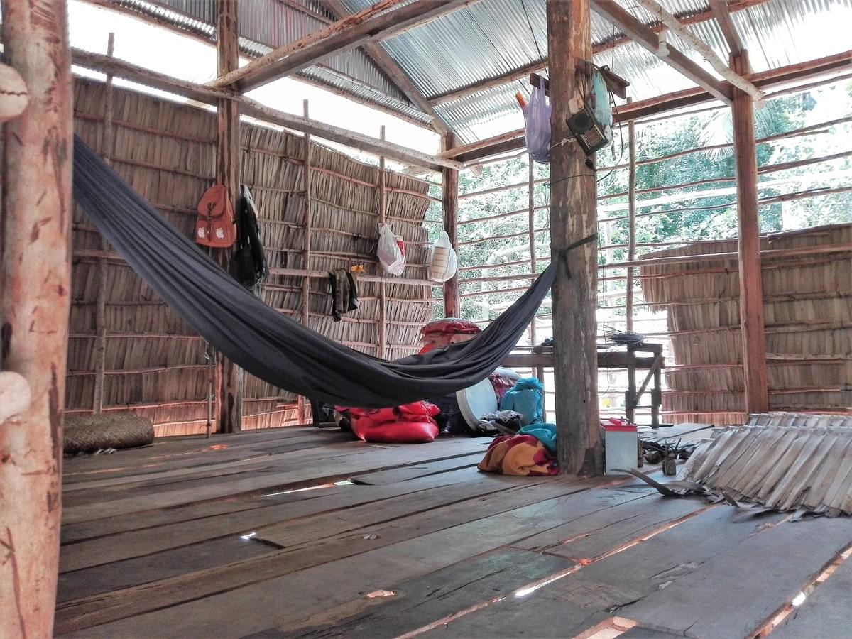 Inside view of Cambodian home "under construction" with materials donated to MTRF by Rob Burge & Seonkyoung An Inside view of Cambodian home "under construction" with materials donated to MTRF by Rob Burge & Seonkyoung An