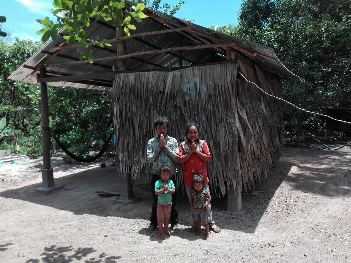 Materials for this home, constructed by the pictured Cambodian family & their friends/family, were donated by Jennifer Mars. Materials for this home, constructed by the pictured Cambodian family & their friends/family, were donated by Jennifer Mars.