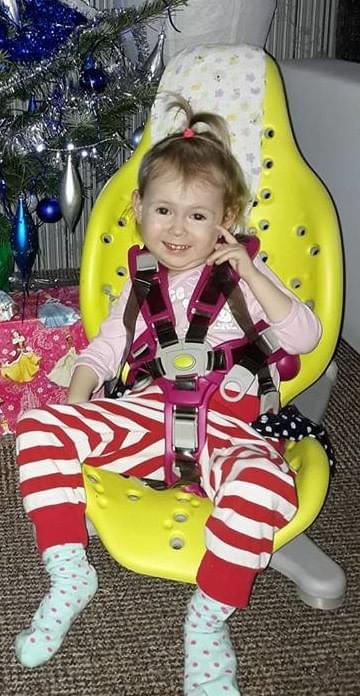 Image of Viktorie, in CZ, who, thanks to life-saving treatments is on a long road to a leading a healthier life. She's now able to sit up unaided for a few minutes...huge progress!! Image of Viktorie, in CZ, who, thanks to life-saving treatments is on a long road to a leading a healthier life. She's now able to sit up unaided for a few minutes...huge progress!!